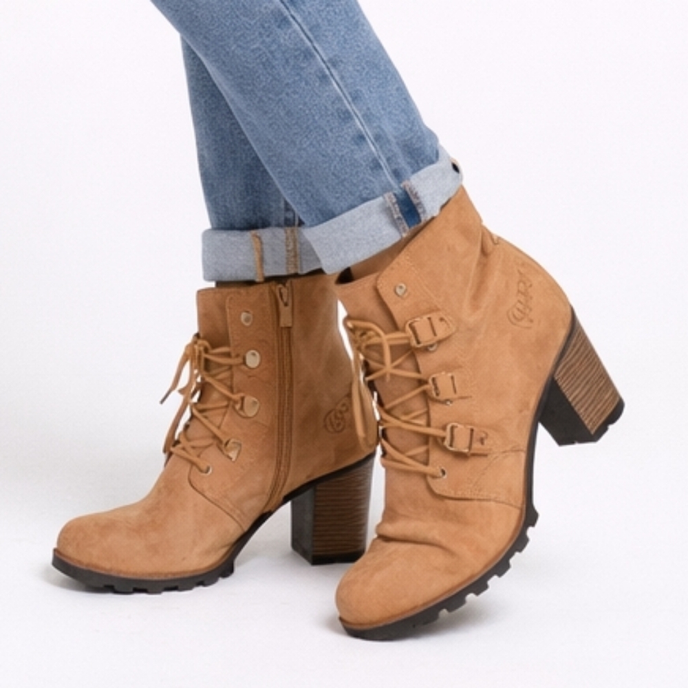 Sorel Women's Tan Leather Ankle Boots